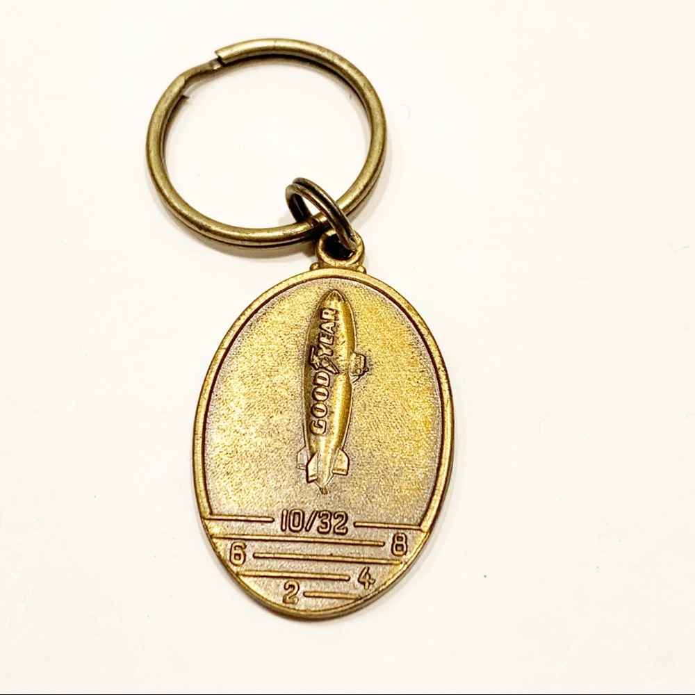 Vintage GOODYEAR TIRE & RUBBER CO. Brass Keychain